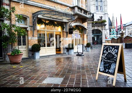 16. Dezember 2019, Gent, Belgien. L. Van Hoorebeke Chocolaterie. Stockfoto