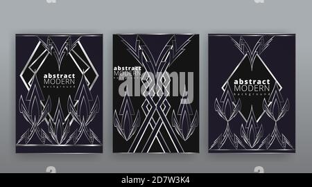 Abstrakte Seite Vorlagen Set, Retro-Welle kreative Hipster, Neon und Farbverlauf Farben. Stilvolles geometrisches kreatives futuristisches Cover, 90s Style, realistisch Stock Vektor