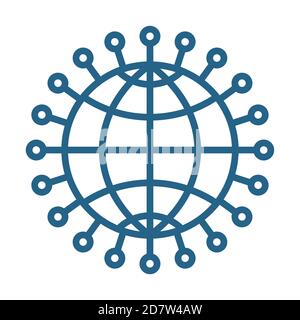Konzeptdarstellung des Globus mit Coronavirus-Symbol. Neuartiges Coronavirus covid-19 Stock Vektor