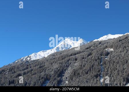 Imposanter Alpenblick in Neustift, Tirol, Österreich Stockfoto