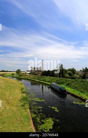 Blick über den Stratham Old Engine, River Great Ouse, Stratham Village, Cambridgeshire, England Stockfoto