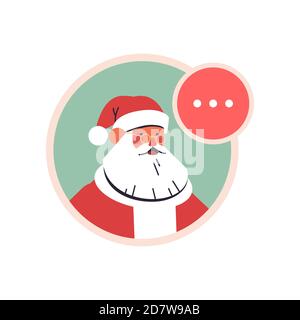 santa claus Avatar frohes neues Jahr fröhliche weihnachtsfeiertage Konzept Vektorgrafik Hochformat Stock Vektor