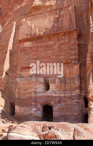 Das Seidengrab in der Stadt Petra, Jordanien Stockfoto