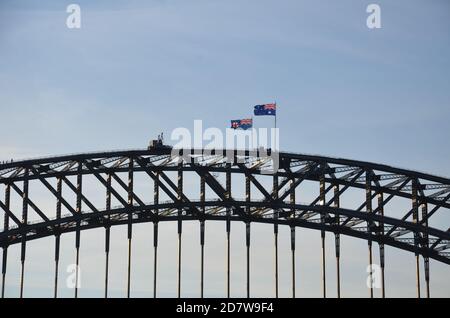 Sydney Harbour Bridge, vom Opernhaus aus gesehen, Sydney, NSW Stockfoto