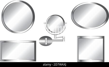 Satz isolierter Spiegel. Vektor. Stock Vektor