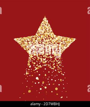 Goldene Weihnachtsstern Stock Vektor