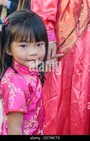 Florida Kendall Miami Dade College Chinesisches Neujahrsfest, Asiatisches Mädchen, Stockfoto