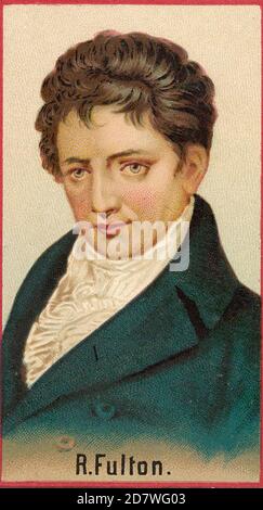 ROBERT FULTON (1765-1815) amerikanischer Ingenieur und Erfinder des ersten Kommerziell erfolgreiches Dampfschiff Stockfoto