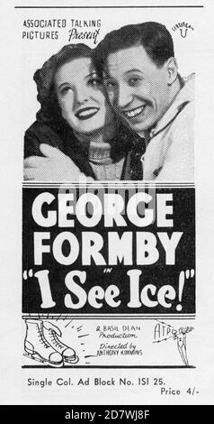 GEORGE FORMBY UND KAY WALSH IN ICH SEHE EIS ! 1938 Regisseur ANTHONY KIMMINS in den Ealing Studios Associated Talking Pictures (ATP) / Associated British Film Distributors (A.B.F.D.) Stockfoto