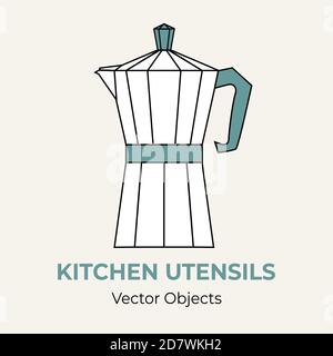 Moka Kaffeekanne einfache Form Vektor Illustration. Linie Illustration isoliert Logo Symbol Cafe Menü Banner flayer Stock Vektor