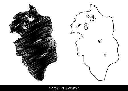 Antananarivo Stadt (Republik Madagaskar, Region Analamanga) Karte Vektor Illustration, Skizze Stadt Tana Karte Stock Vektor