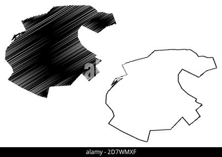 Fez City (Königreich von Marokko, Fes-Meknes Region) Karte Vektor Illustration, scribble Skizze Stadt von Fes Karte Stock Vektor