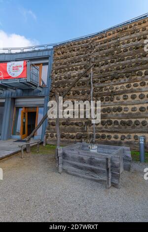 Nachbildung der 1,000 Jahre alten slawischen Festung Slawenburg Raddusch, Oberspreewald Spree, Brandenburg, Ostdeutschland, Europa Stockfoto