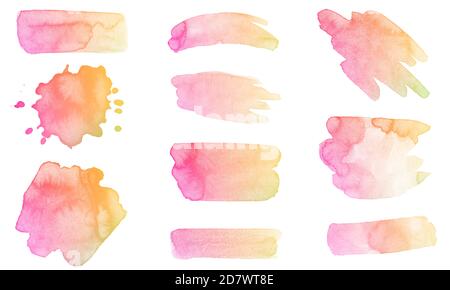 Set von bunten Aquarell Pinsel für Kunst-Design. Schöne Pinsel zum Malen Stockfoto