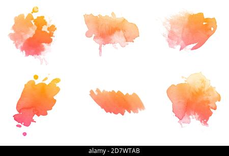 Set von schönen bunten Abstrich und Blot Pinsel Stockfoto