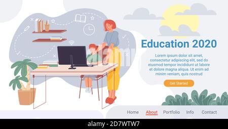 Innovative Online-Schulungsprozess Landing Page Stock Vektor