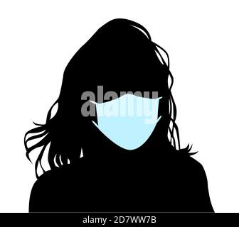 Frau in einer medizinischen Maske. Vektorgrafik Stock Vektor
