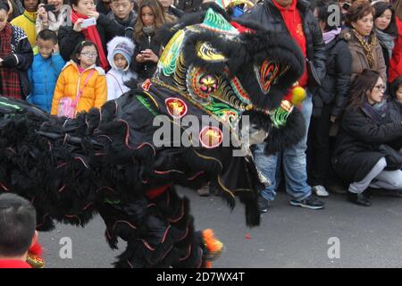 Chinesisches Neujahr februar 2014 in Paris 13. Bezirk Stockfoto