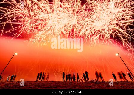 Fireworks Festival am See Bundek, Zagreb, Kroatien. Stockfoto