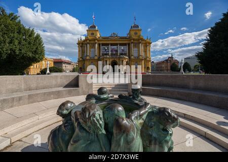 Kroatisches Nationaltheater in der Stadt Zagreb, Kroatien Stockfoto