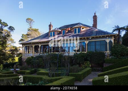 The Blue Mountains, NSW, Australien. Samstag, 8. August 2020. Darley's Restaurant und makellose Gärten, The Blue Mountains, NSW. Darley's Restaurant Stockfoto