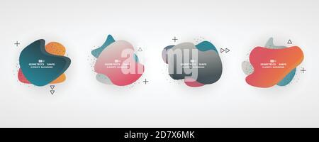 Abstract trendige bunte Gradient Fluid Form Tag Set Design Kunstwerk mit geometrischen Elementen. Verwendung für Werbung, Poster, Artwork, Template-Design, Print. Ill Stock Vektor