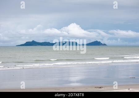 Punta Chame Beach liegt auf einer dünnen Halbinsel im Golf von Panama Stockfoto