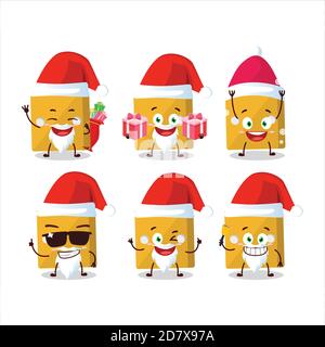 Weihnachtsmann Emoticons mit gelben Würfel Cartoon-Charakter Stock Vektor