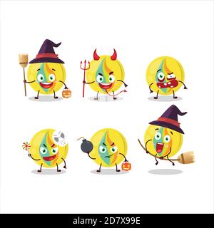 Halloween Ausdruck Emoticons mit Cartoon-Charakter aus gelben Murmeln Stock Vektor