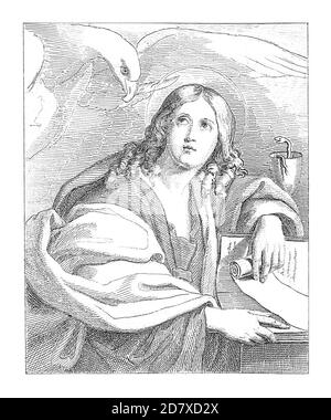 19. Jahrhundert Abbildung St. Johannes der Evangelist, Gemälde von Domenichino. Gravur veröffentlicht in Systematischer Bilder Atlas - Bauwesen, I Stockfoto