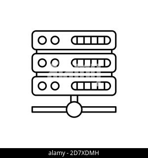Server-Datenbankcomputer einzelnes isoliertes Symbol mit Linie oder Umriss Stil Stock Vektor