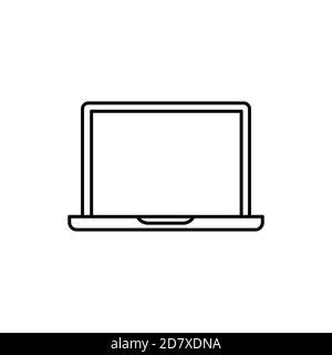 Laptop oder Notebook deivice einzelnes isoliertes Symbol mit Zeile oder Umrissstil Stock Vektor