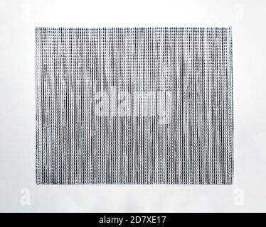 Muster für graues Stoffmuster isoliert auf weißem Hintergrund Stockfoto