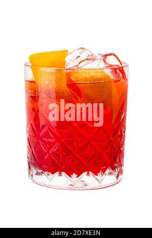Der Negroni Cocktail bestehend aus Gin, Wermouth und Campari Stockfoto