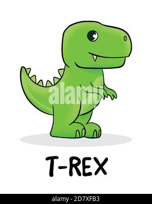 Niedliches Baby t-rex stehen. Vektor-Illustration für T-Shirt-Design, Druck, Poster, Symbol, Web, grafische Designs. Stock Vektor