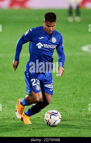 GETAFE, SPANIEN - 25. OKTOBER: Cucho Hernandez von Getafe FC während des La Liga Santander-Spiels zwischen Getafe CF und Granada CF im Coliseum Alfonso Perez am 25. Oktober 2020 in Getafe, Spanien. (Foto von Perez Meca/MB Media) Stockfoto