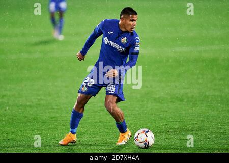 GETAFE, SPANIEN - 25. OKTOBER: Cucho Hernandez von Getafe FC während des La Liga Santander-Spiels zwischen Getafe CF und Granada CF im Coliseum Alfonso Perez am 25. Oktober 2020 in Getafe, Spanien. (Foto von Perez Meca/MB Media) Stockfoto