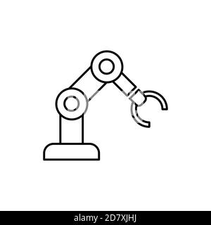 Roboterarm-Technologie einzelnes isoliertes Symbol mit Linie oder Umriss Stil Stock Vektor