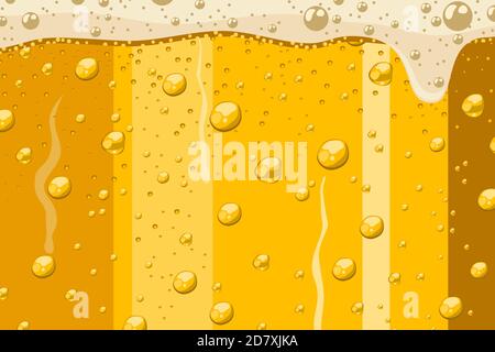 Nahaufnahme von Bier im Glas. Flaches Design Stock Vektor