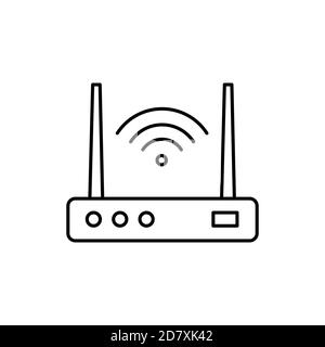 einzelnes isoliertes Symbol des wifi-Routers mit Linie oder Umriss Stil Stock Vektor