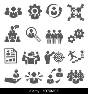 Mitarbeitersymbole Business- und Managementsymbole Stock Vektor