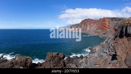 El Hierro - Vulkanlandschaft an der Bucht Bahia de Naos westlich von La Restinga Stockfoto