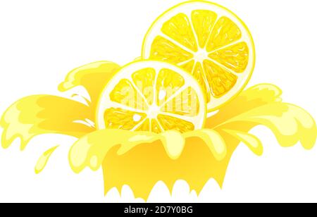 Vektorgrafik „Zitronenspritzer“. Konzept für Label. Stock Vektor