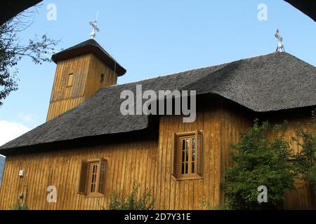 Außenansicht der christlich-orthodoxen Kirche im Lepsa-Kloster in der Grafschaft Vrancea, Rumänien. Stockfoto