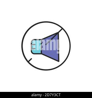 Symbol für keine Tonfarbe. Piktogramm für Webseite, mobile App, Promo. Stock Vektor