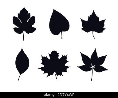 Herbstblätter Ikonen Stock Vektor
