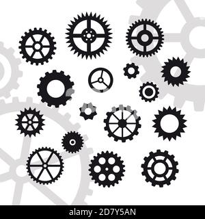 Symbole für Uhrzeiträder Stock Vektor