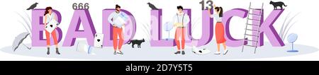 Pech Wort Konzepte flache Farbe Vektor Banner Stock Vektor