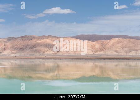 Luftbild von Salzseen, natürliche Landschaft. Foto in Qinghai, China. Stockfoto