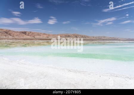 Luftbild von Salzseen, natürliche Landschaft. Foto in Qinghai, China. Stockfoto